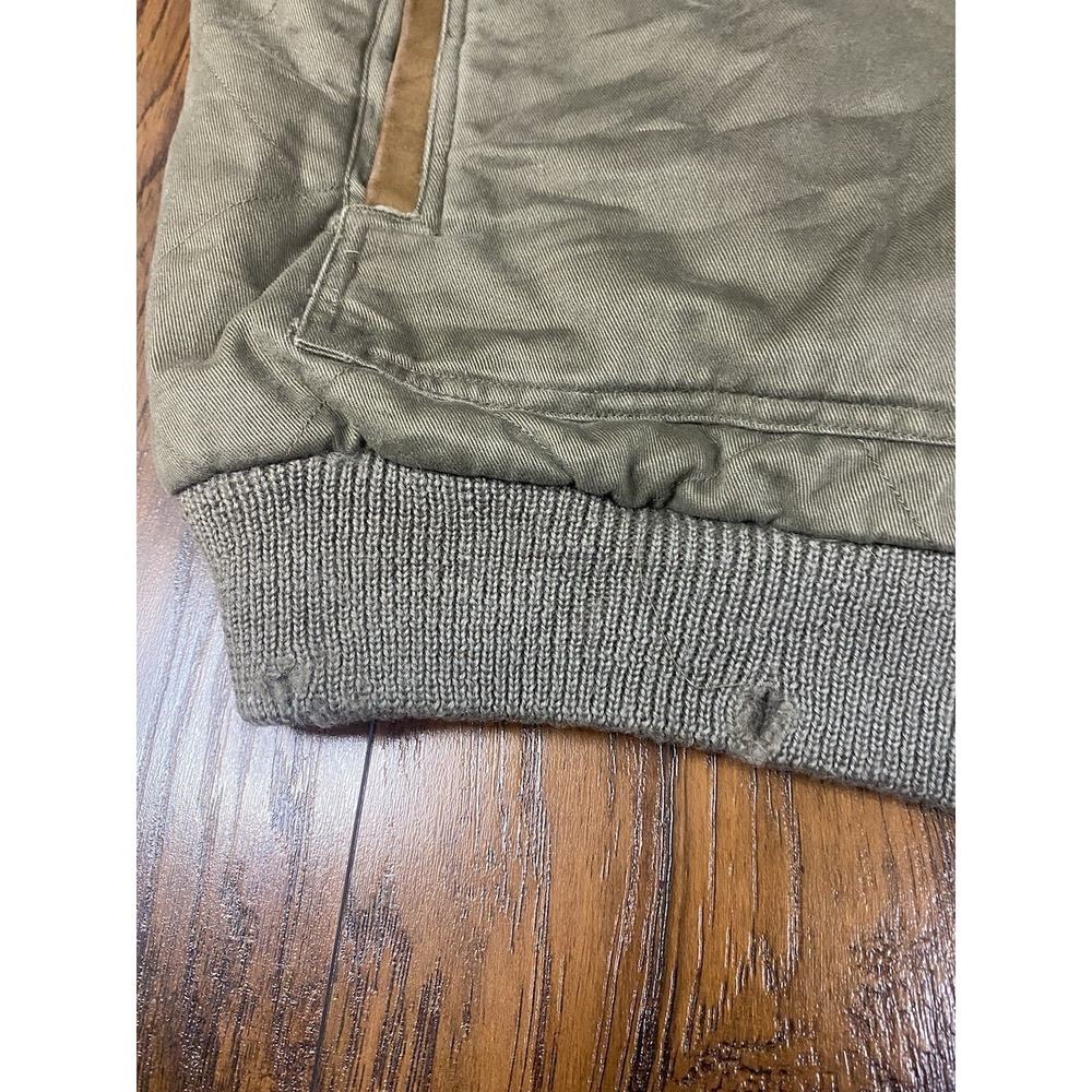 Vintage Banana Republic Safari Vest Mens XL Quilted Cotton Wool Trim Olive Green - Picture 5 of 13